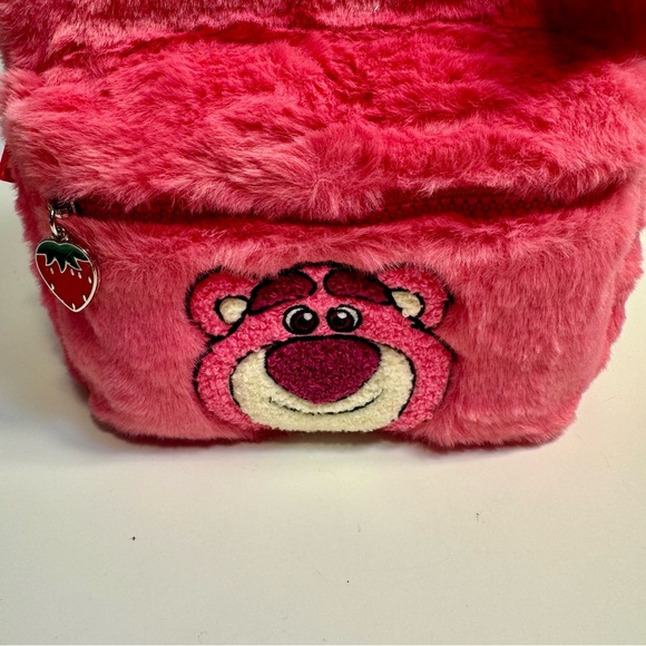 NWT. Disney’s Fluffy mini Backpack. Toy Story Lotso pink furry backpack - Picture 5 of 15